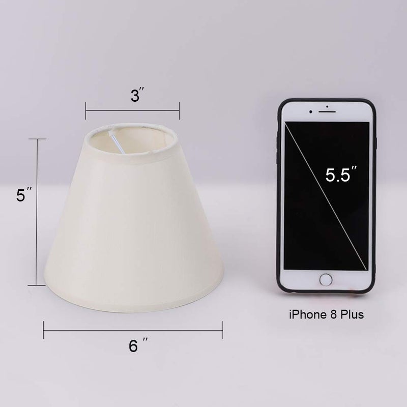 Wellmet Chandelier Shades, ONLY FOR CANDELABRA BULBS, Clip-on Fitter Lamp Shades, 3" x 6" x 5", Set of 6, Cream White - Image 3